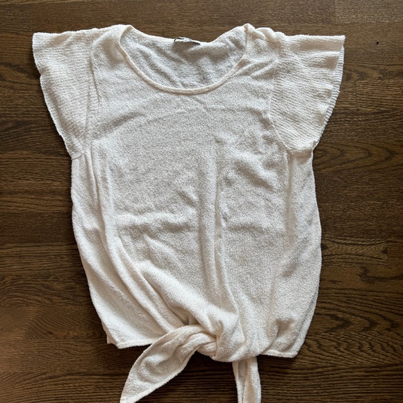 MADEWELL tie front short sleeve Sweater XL worn once - Picture 1 of 3